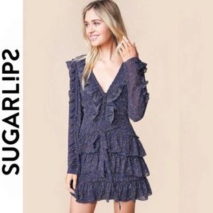 SugarLips Floral Ruffled Mini Dress - Tiered Skirt